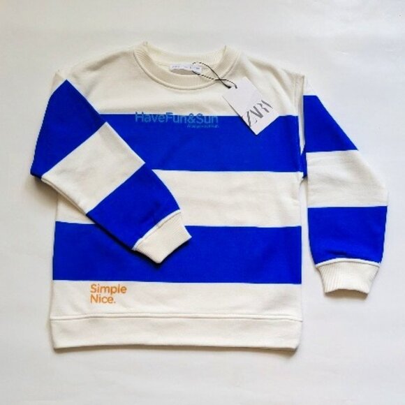 ZARA BOYS TERRY PRINTED SWEATSHIRT SIZE 8 NWT - Picture 1 of 6